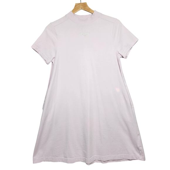 Light Pink Reebok Logo Shirt Dress Size Small - Picture 2 of 7